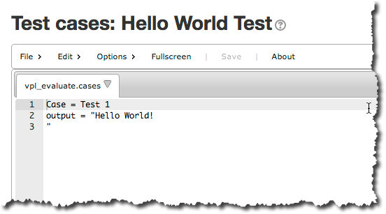 8: VPL editor with Hello World! program.