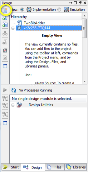 CSC270 Xilinx ISE emptyProj.png